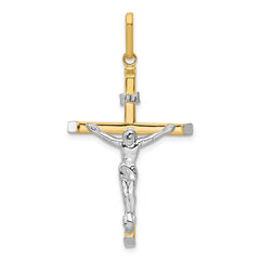 14k Two-tone Crucifix Pendant - 14