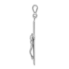 14k White Gold Crucifix Pendant - 8