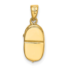 14k 3-D June Synthetic Stone Engraveable Baby Shoe Charm