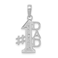 14K White Gold #1 DAD Charm - 2