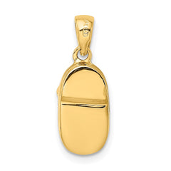 14k 3D Two-tone Baby Shoe Charm - 2