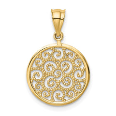 14k Filigree Round Pendant