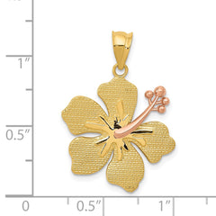14k Two-tone Yellow/Rose Hibiscus Charm