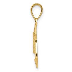 14k w/Rhodium Police Badge Pendant