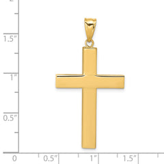 14k Hollow Cross Pendant - 14