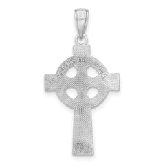 14k White Gold Celtic Cross Pendant - 2