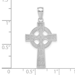 14k White Gold Celtic Cross Pendant - 2