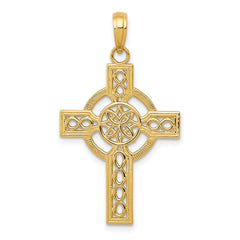 14k Diamond-cut Celtic Cross Pendant - 3