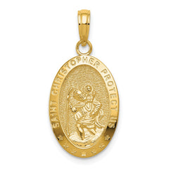 14k Saint Christopher Medal Pendant - 7