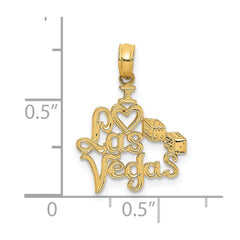 14K I HEART LAS VEGAS with Dice Engraved Charm