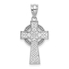 14k White Gold Celtic Cross Pendant - 3