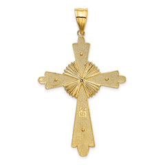 14k Two-Tone Polished Cross Pendant