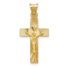 14k Polished Satin and D/C Crucifix Pendant - 6