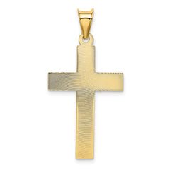 14k Polished Satin and D/C Crucifix Pendant - 10
