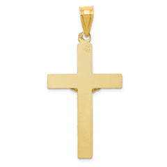 14k Polished Satin and D/C Crucifix Pendant - 2