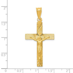 14k Polished Satin and D/C Crucifix Pendant - 2