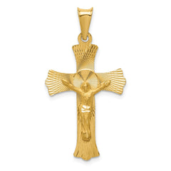 14k Polished Satin and D/C Crucifix Pendant - 7