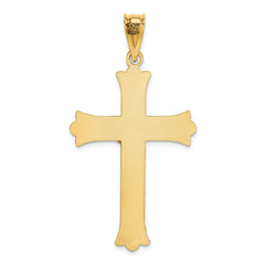 14k Polished Satin and D/C Crucifix Pendant - 8