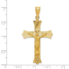 14k Polished Satin and D/C Crucifix Pendant - 8