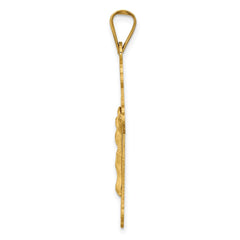 14k Polished Satin and D/C Crucifix Pendant - 3