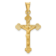 14k Polished Satin and D/C Crucifix Pendant - 3