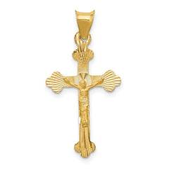 14k Polished Satin and D/C Crucifix Pendant - 4