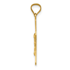 14k Polished Satin and D/C Crucifix Pendant - 9