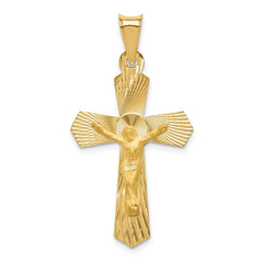 14k Polished Satin and D/C Crucifix Pendant - 5