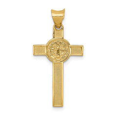 14k Two-Tone St. Benedict Medal Crucifix Cross Pendant - 2