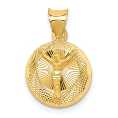 14K Polished D/C Corpus Circle Pendant - 2