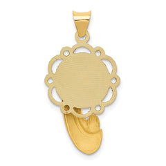 14k Satin and Polished Mary Pendant - 2