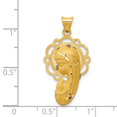 14k Satin and Polished Mary Pendant - 2