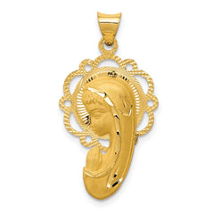 14k Satin and Polished Mary Pendant - 2