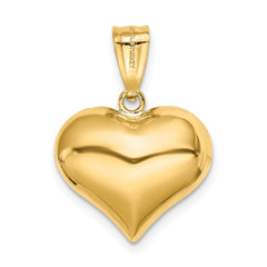 14K Polished and Textured 3-D Heart Pendant - 2