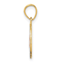 14k Two-tone w/White Rhodium CZ 15 Pendant