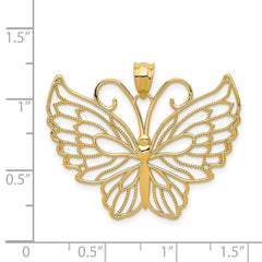 14k Polished Butterfly Pendant - 2