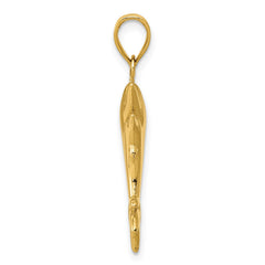 14k Dolphin Pair Pendant - 2