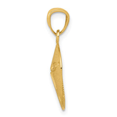 14k Satin Diamond-cut Sand Dollar Pendant - 2