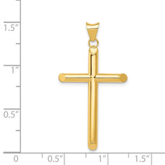 14k Polished Tube Cross Pendant - 8