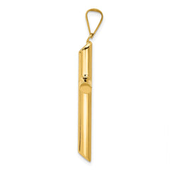 14k Polished Tube Cross Pendant - 9