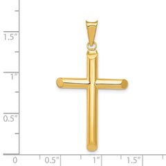 14k Polished Tube Cross Pendant - 9