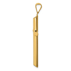 14k Polished Tube Cross Pendant - 10