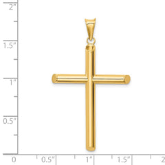14k Polished Tube Cross Pendant - 10