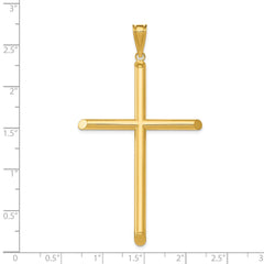 14k Polished Tube Cross Pendant - 6