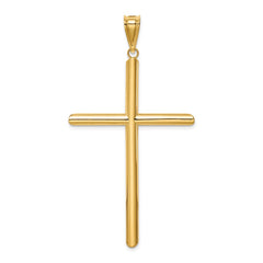 14k Polished Tube Cross Pendant - 11