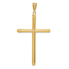 14k Polished Tube Cross Pendant - 11