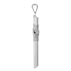 14K White Gold w/Center Wrap Tube Cross Pendant - 3