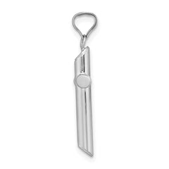 14k White Gold Polished Tube Cross Pendant - 5