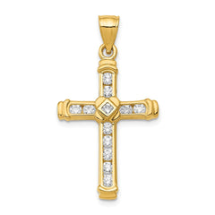 14k CZ Cross Pendant - 2
