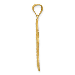 14k Diamond-cut Cross Pendant - 6